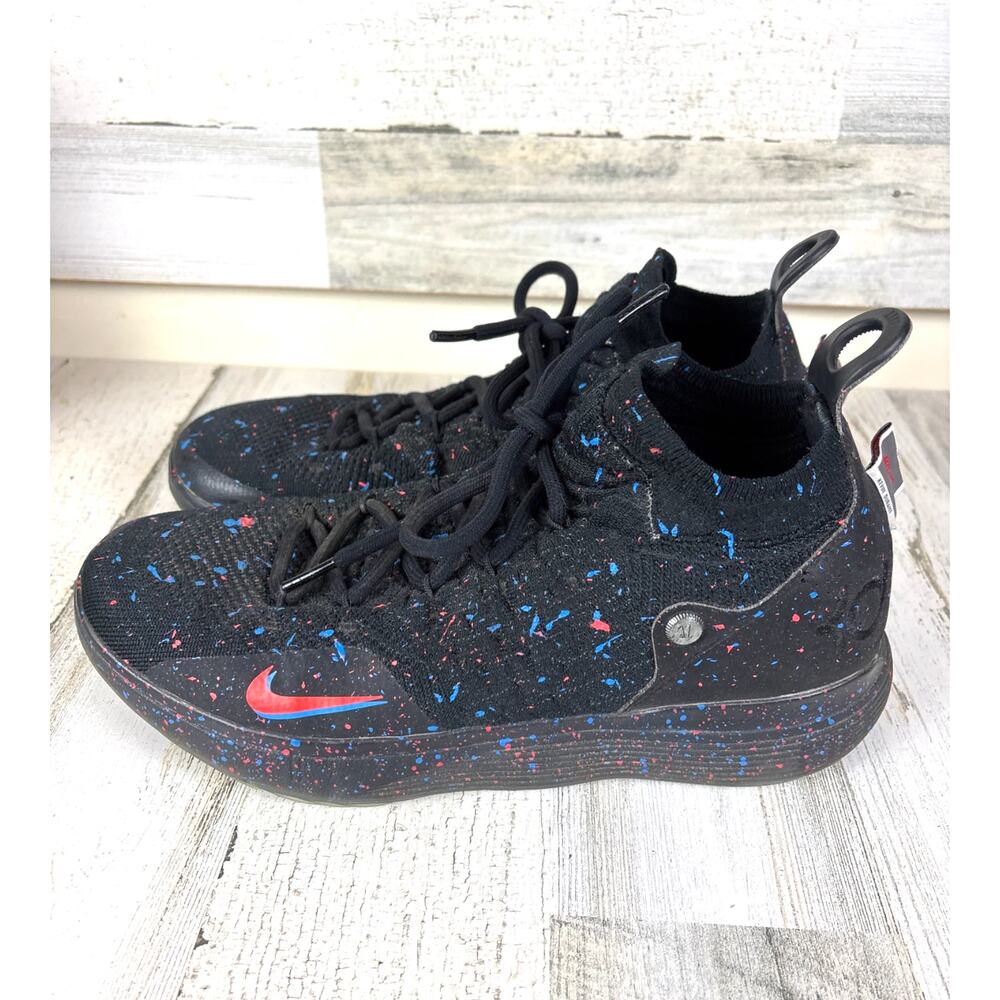 Nike Mens 9.5 Zoom KD11 Black Bright Crimson Blue JUST DO IT Lace Up Sneaker - Picture 6 of 11